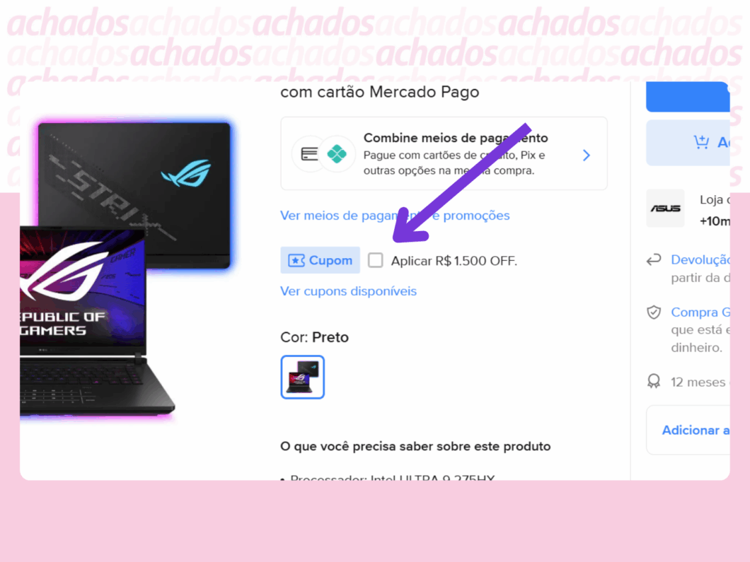 Como aplicar os cupons no Mercado Livre (imagem: Laura Canal/Tecnoblog)