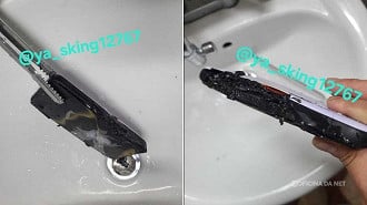 Galaxy S25 Plus explode durante carregamento. Imagem: ya_sking12767/Reprodução Galaxy S25 Plus explode durante carregamento. Imagem: ya_sking12767/Reprodução