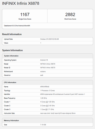Celular Infinix com Snapdragon 7s Gen 4 aparece no Geekbench