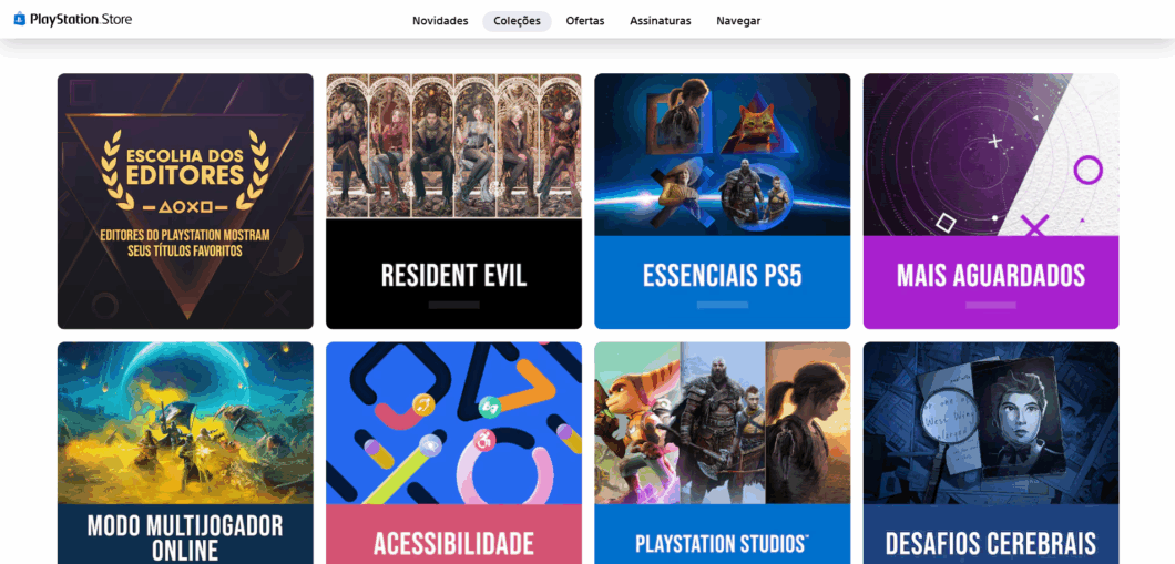 Interface da PlayStation Store