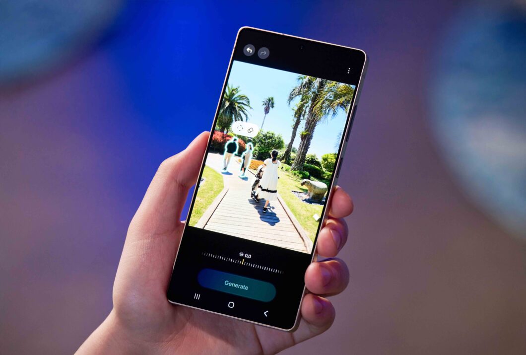 Mão segurando o Galaxy S25 Ultra