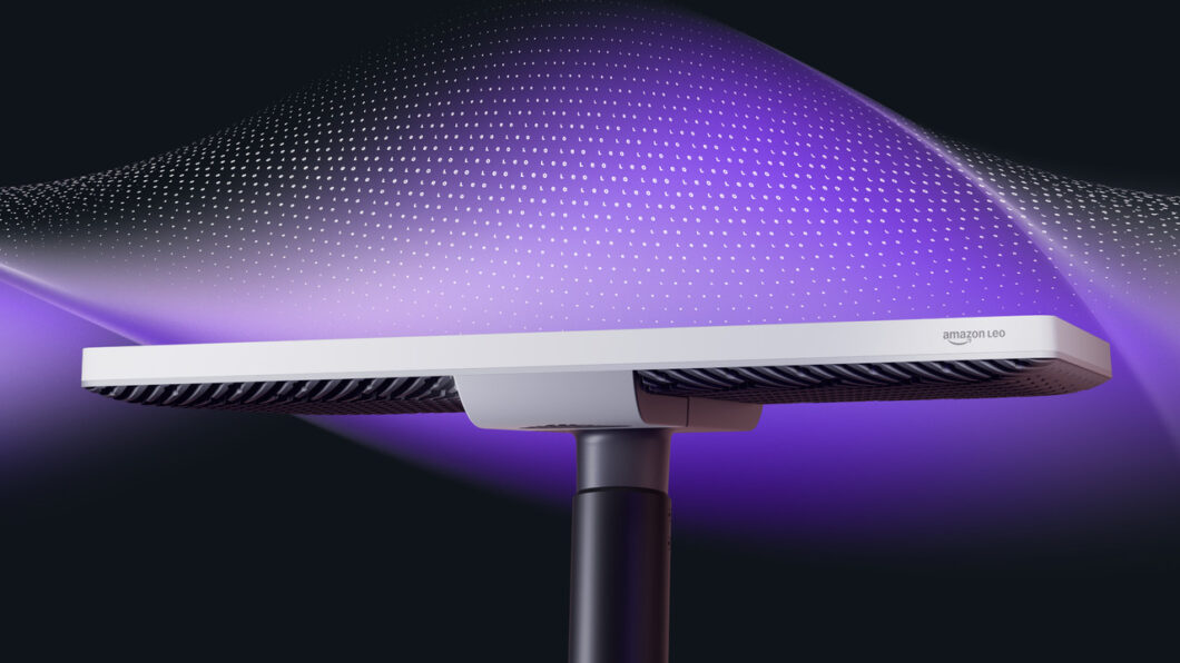 Antena Ultra da Amazon Leo com fundo personalizado, imagem de divulgação da empresa