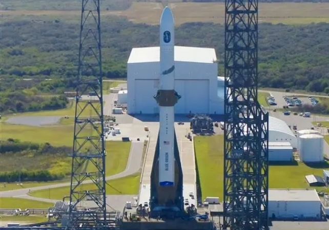 blue origin on the launchpad