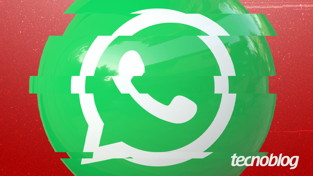 Imagem mostra o logotipo do WhatsApp com um blur