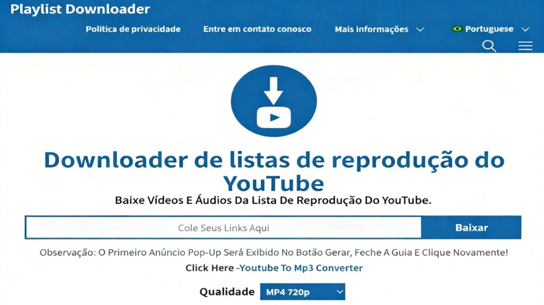 Usando o Playlist Downloader para baixar listas de reprodução