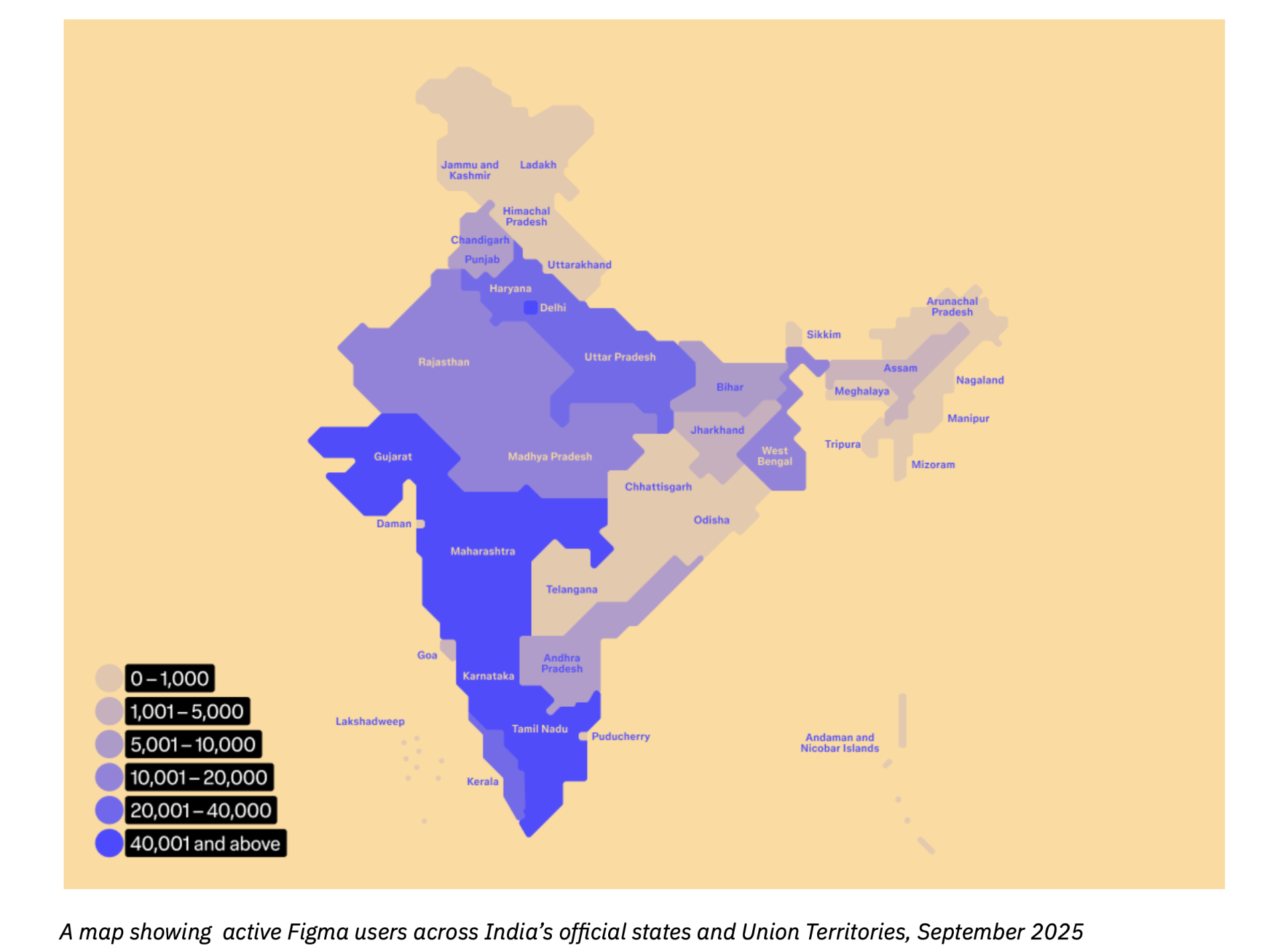 Figma's users in Indian states