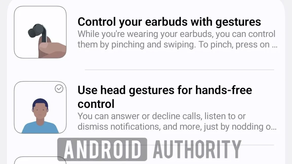 Captura de tela mostra novos recursos e gestos do Galaxy Buds 4 Pro 
