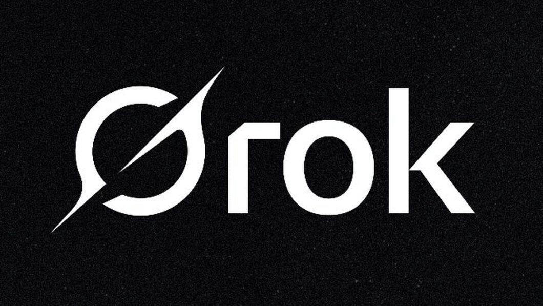 Imagem mostra o logotipo do xAI Grok LLM, em um fundo de cor preta