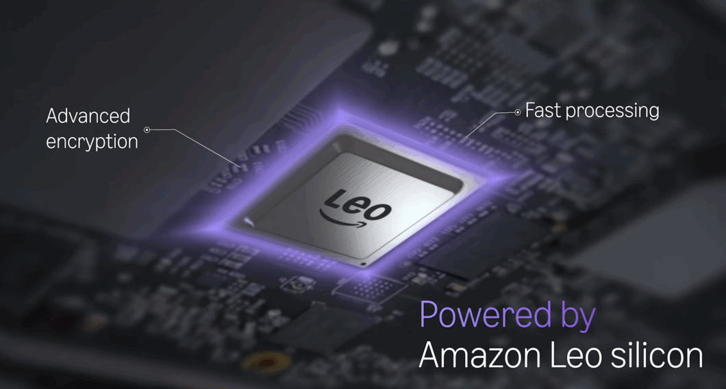 Imagem ilustrativa do chip proprietário da Amazon Leo no Satélite Ultra