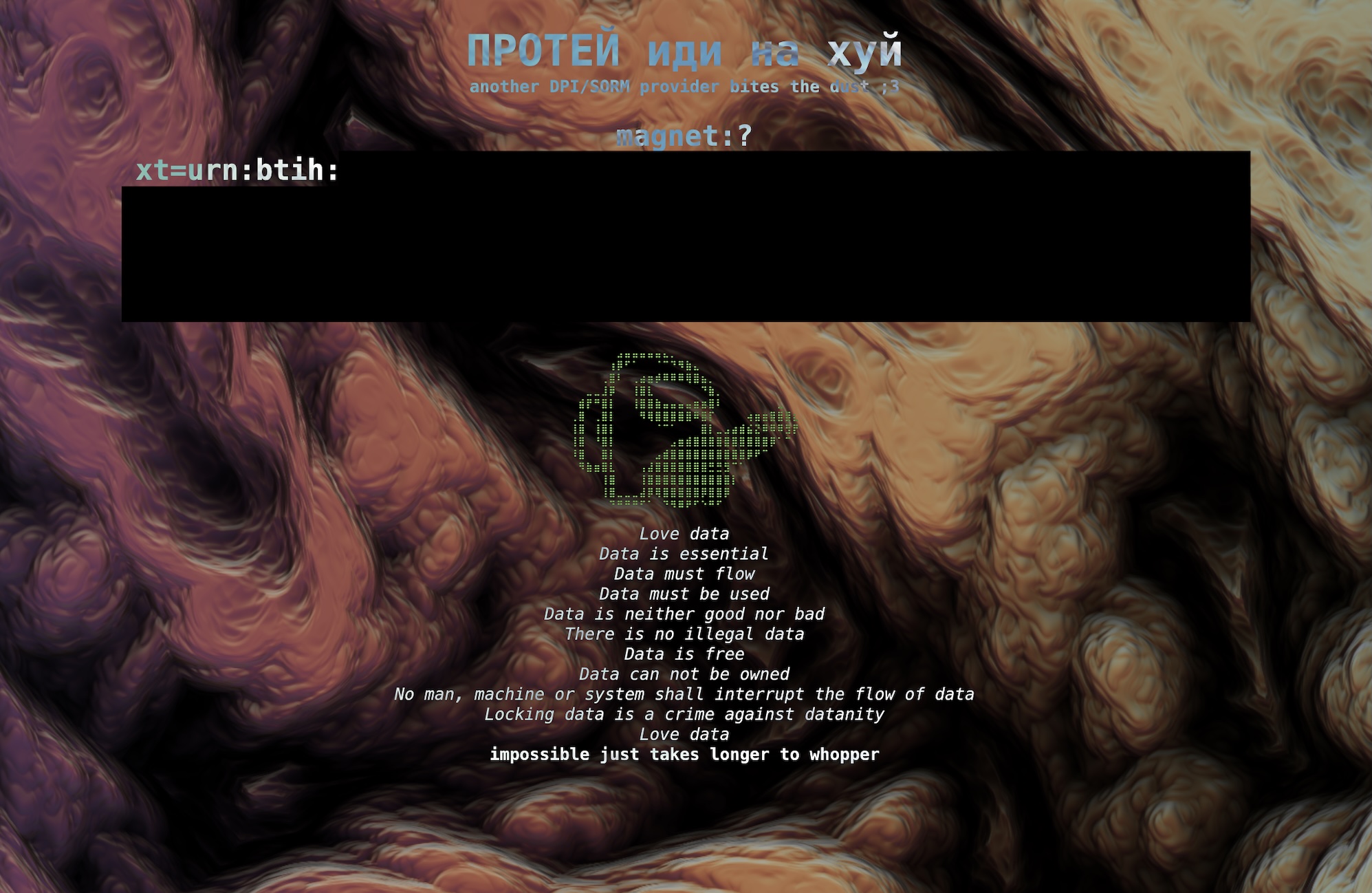 a screenshot of Protei's hacked website and defacement