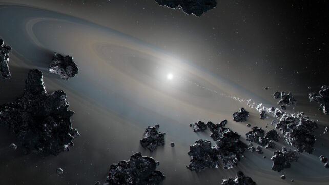 star surrounded by rings of rock