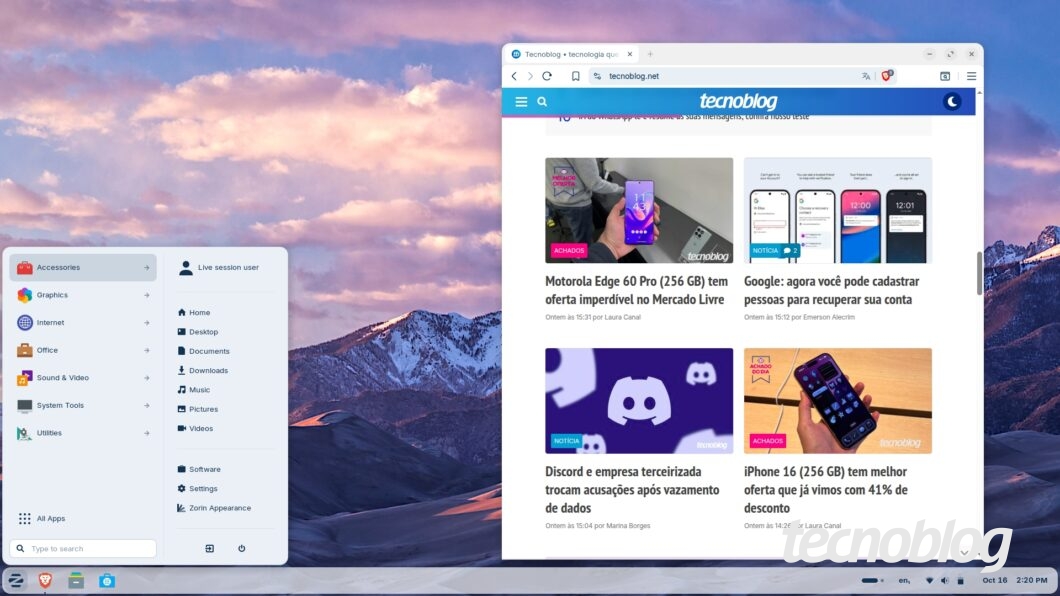 Captura de tela mostra a distribuição Zorin OS 18 rodando em um PC