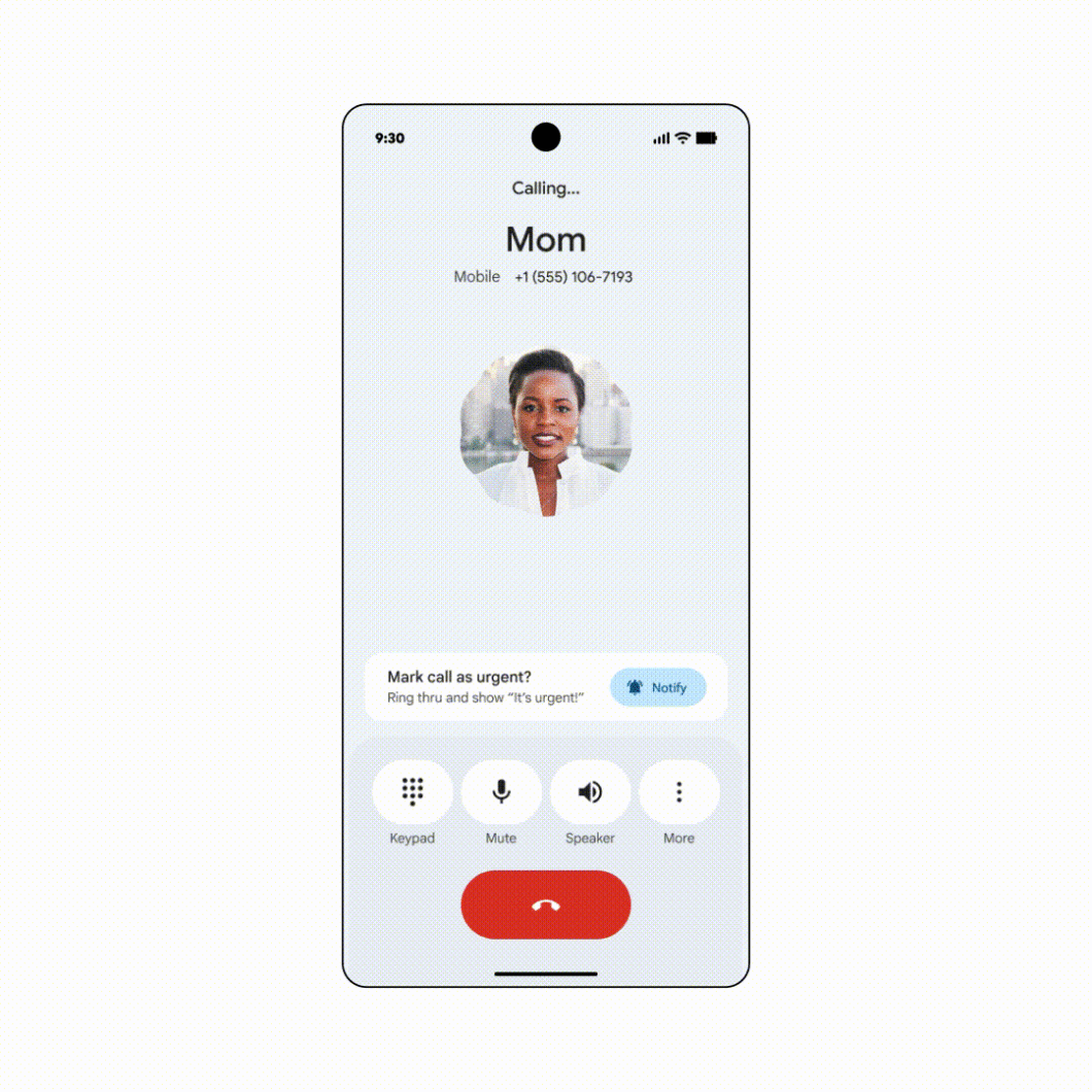 GIF exibe nova função do Android que notifica usuários sobre ligações urgentes