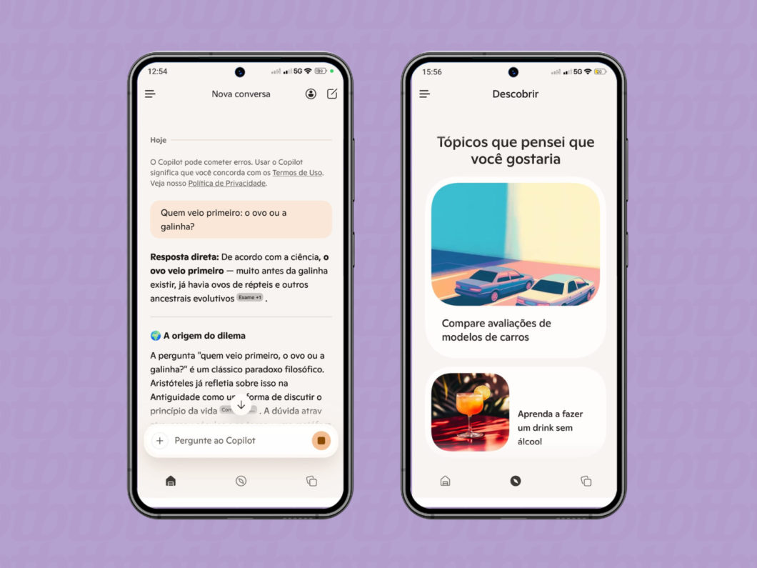 App do Microsoft Copilot para dispositivos móveis