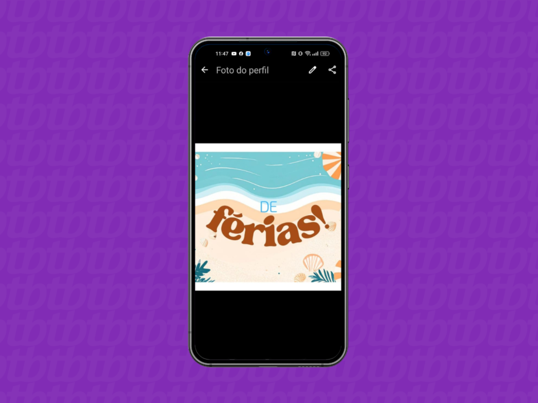 Colocando uma foto de perfil de férias no WhatsApp