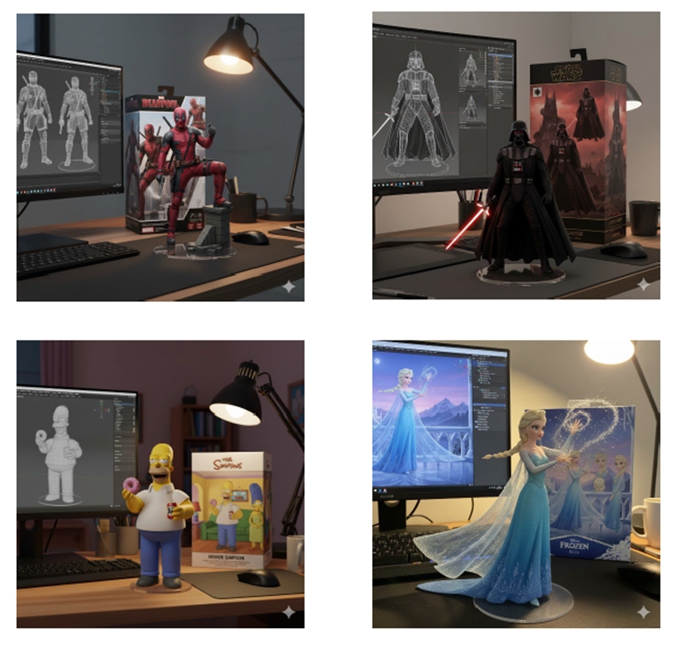 Imagens anexadas pela Disney que teriam sido geradas por IA no Google