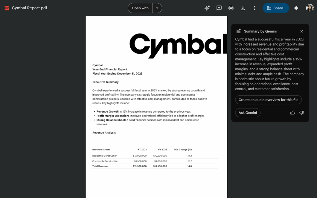 GIF de criação de um áudio baseado em um PDF