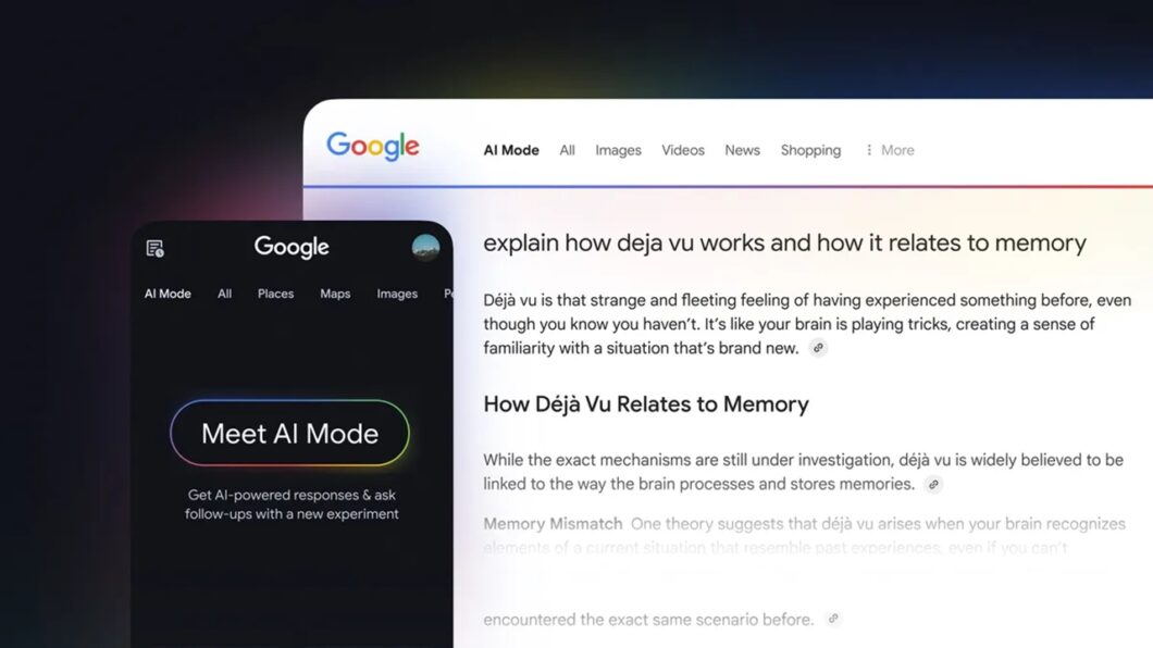 Modo IA no Google para celular e desktop