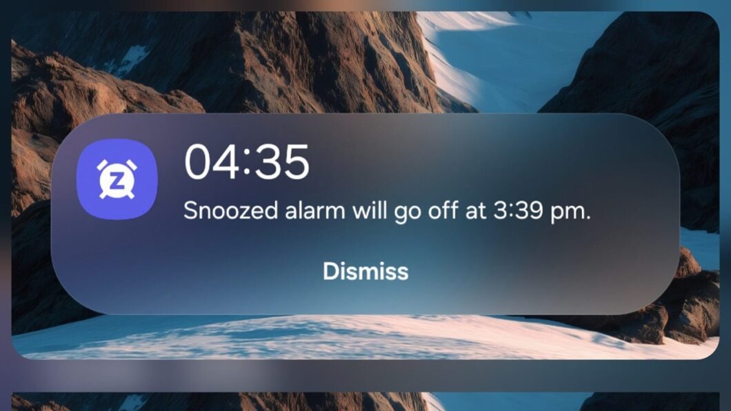 Now Bar com função de alarme na One UI 8.5