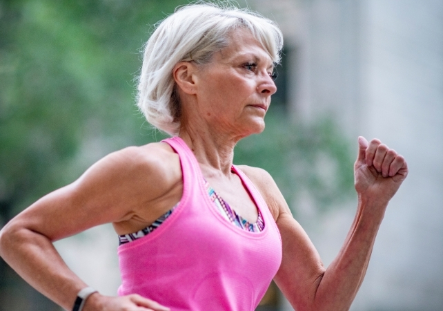 older woman running