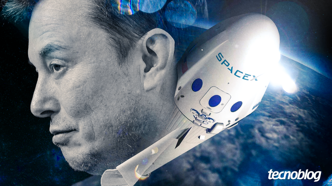 ilustração sobre a Space X e Elon Musk