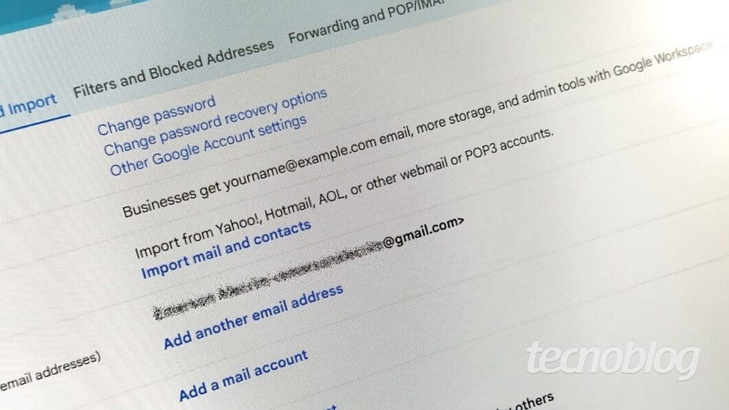 Configuração de POP3 no Gmail