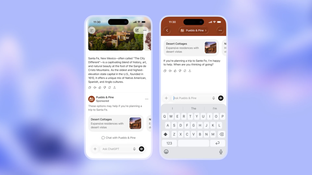 duas capturas de tela em uma conversa no ChatGPT