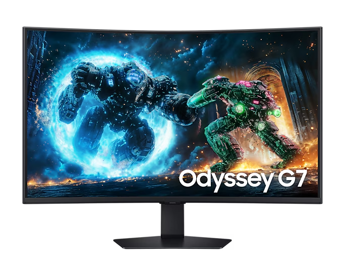 Imagem mostra um monitor de PC Odyssey G7, da Samsung