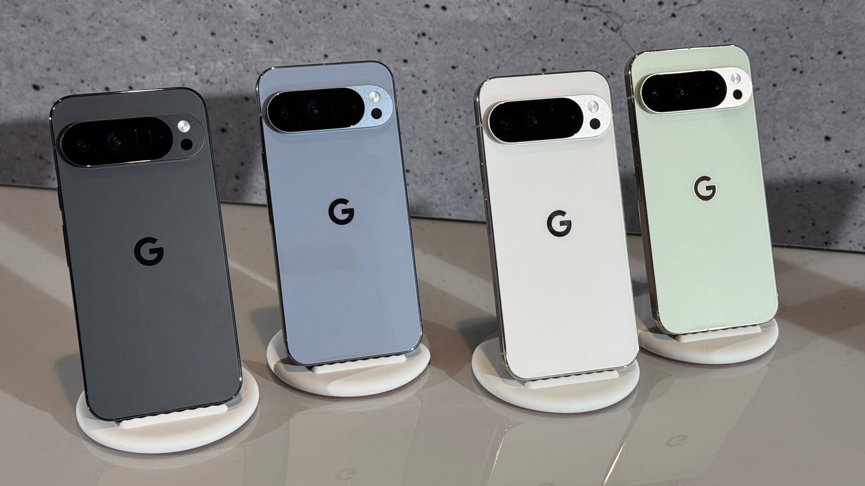 The Pixel 10 Pro in all colors.