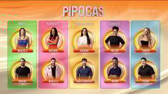 Participantes do grupo Pipoca do BBB 26. Imagem: Globo/Reprodução