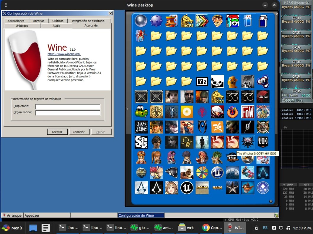 Wine 11.0 em uma distribuição Linux