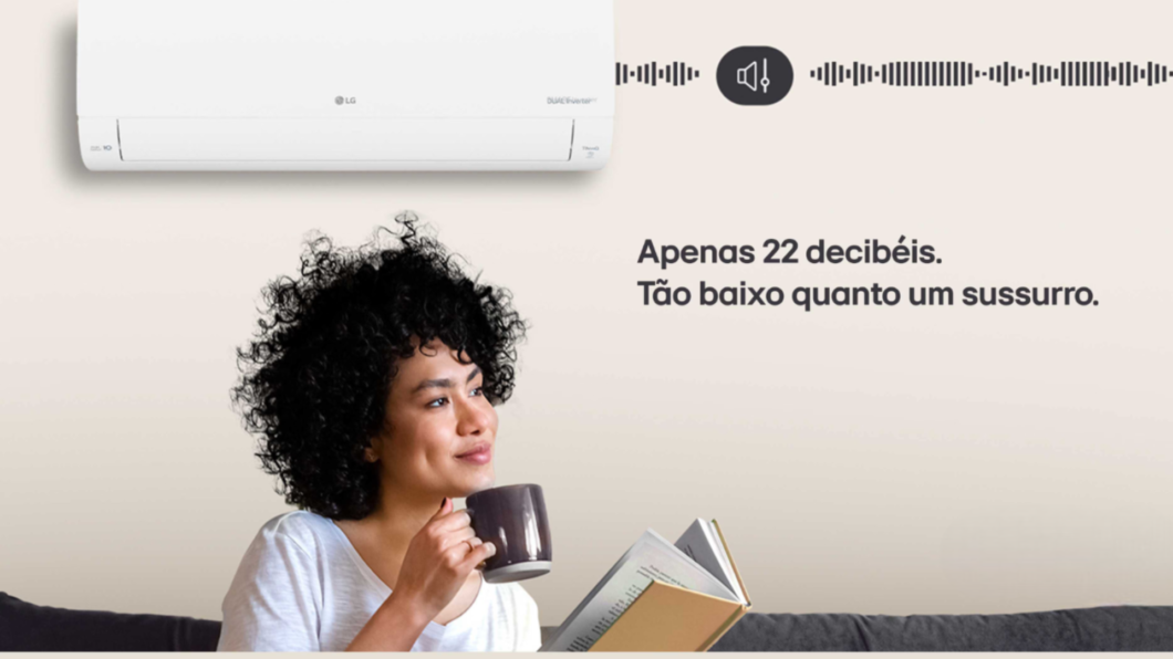 Ar-condicionado LG AI Dual Inverter possui nível de ruído mínimo de apenas 22 dB.