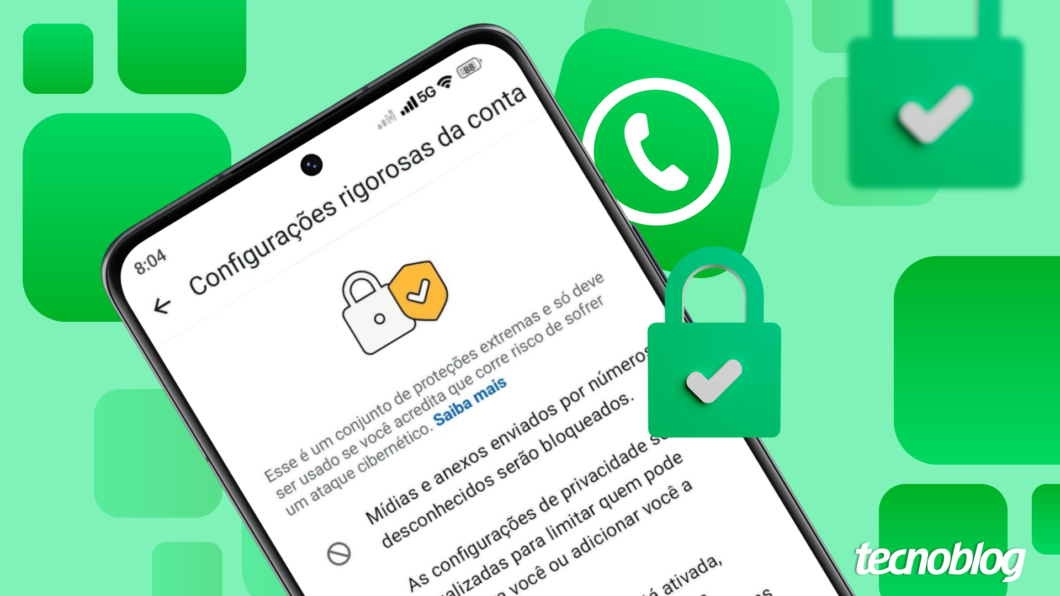 Ilustração sobre as Configurações rigorosas de conta do WhatsApp