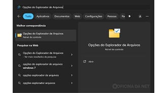 Opções do Explorador de Arquivos
