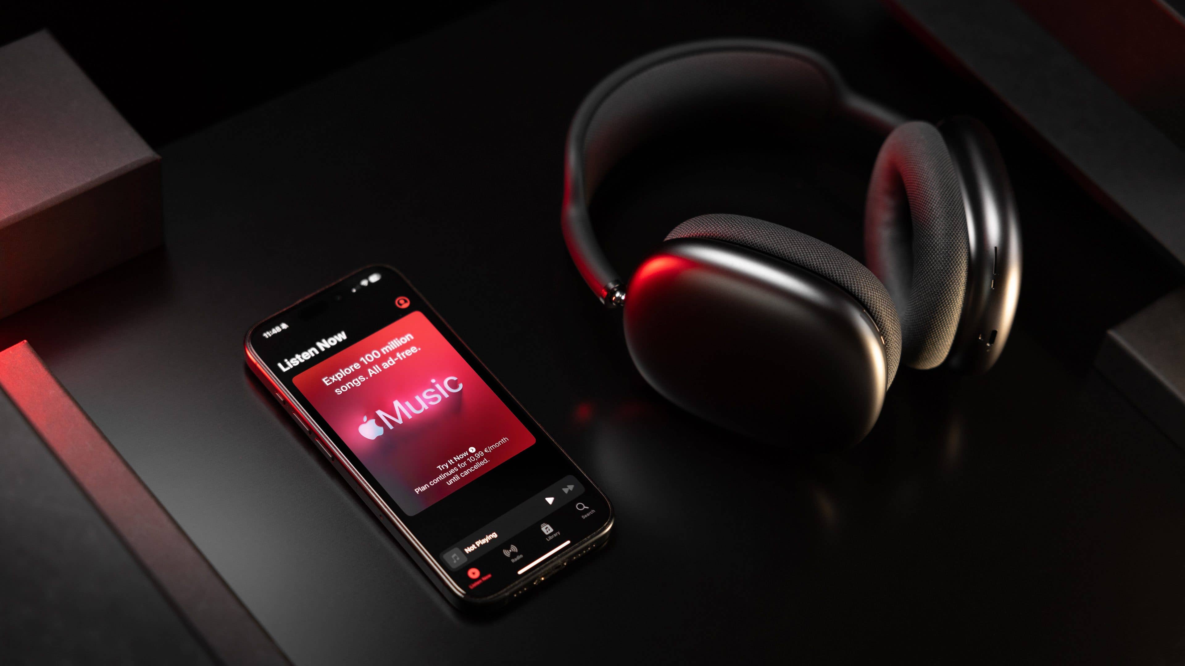 AirPods Max next to an iPhone