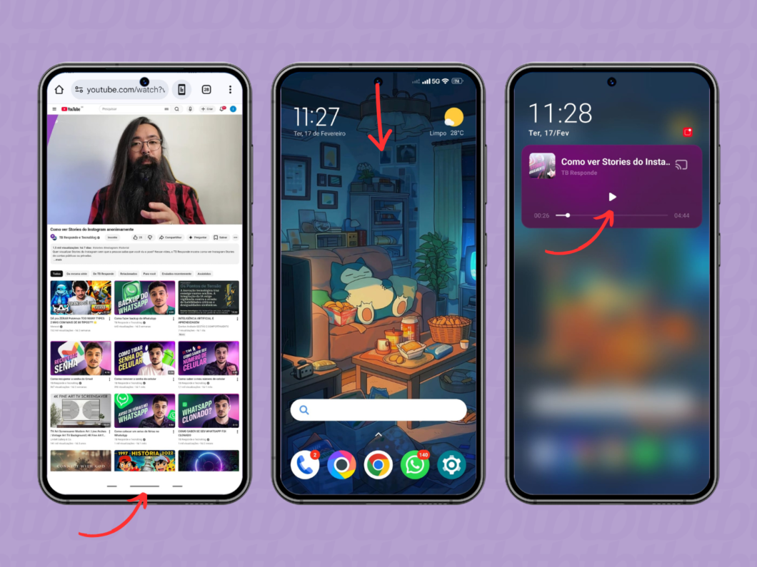 Tocando o áudio do YouTube em segundo plano