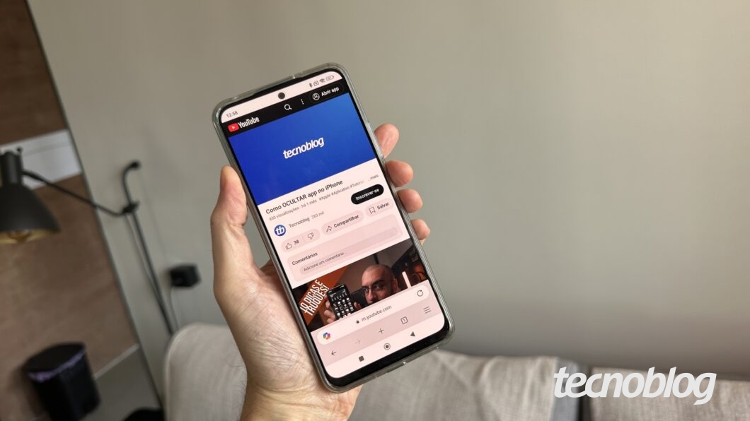 YouTube no Microsoft Edge Canary para Android