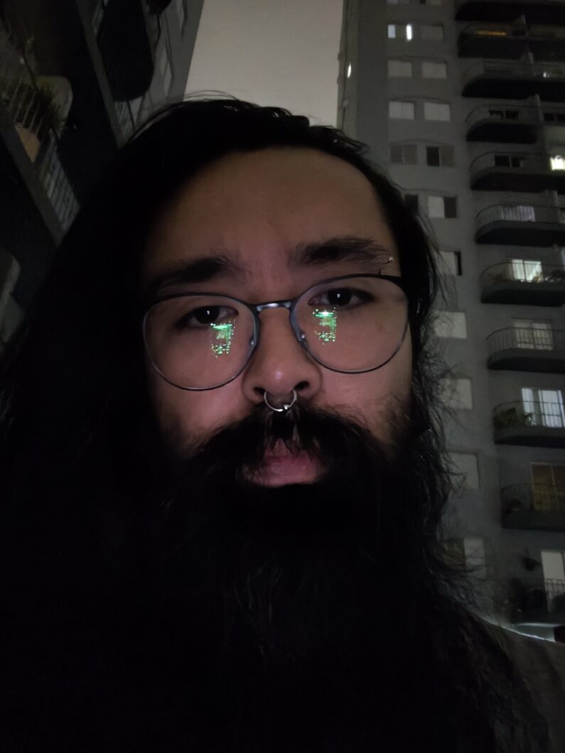 Teste com a câmera de selfie noturna