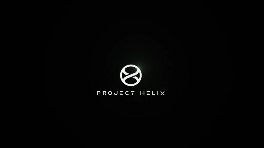 Imagem em fundo preto mostra um círculo branco centralizado, com as palavras Project Helix abaixo