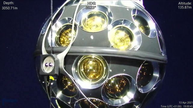 A spherical object with lights 