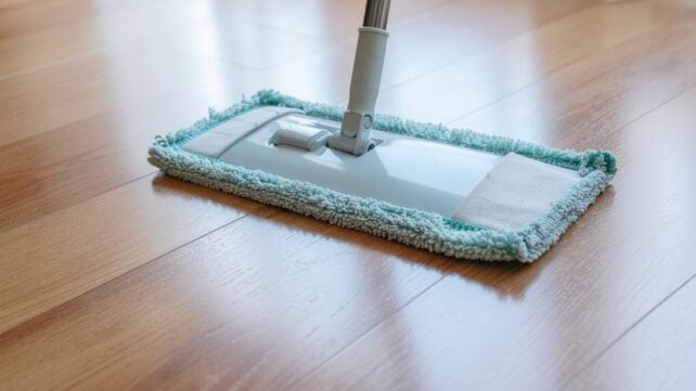 Mop on a hardwood floor 