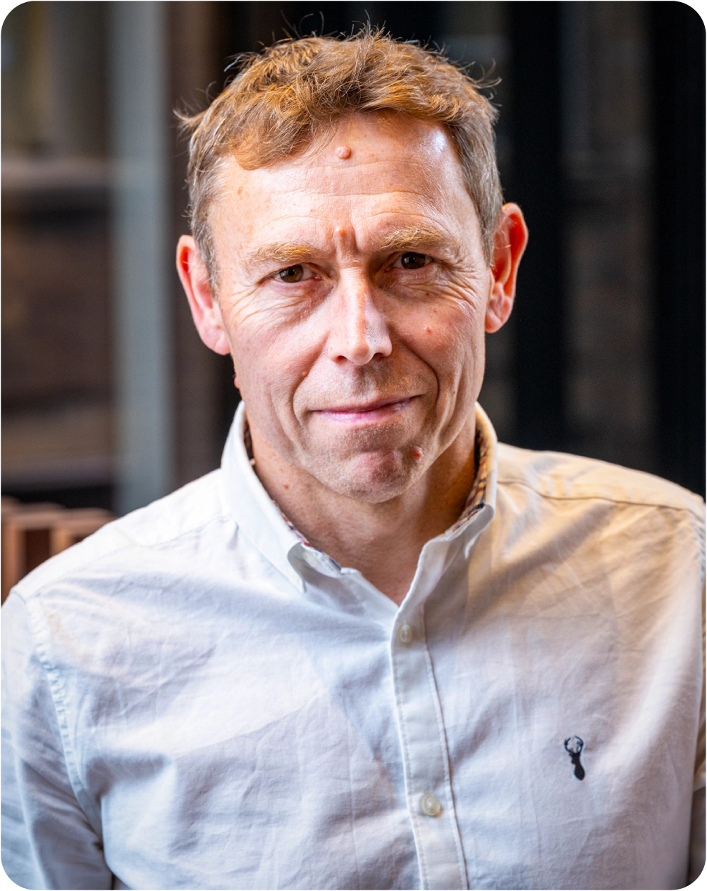 Portrait of a man in a collared shirt