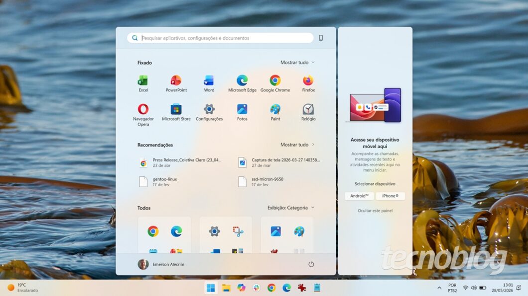 O melhorado, mas ainda criticado Menu Iniciar do Windows 11