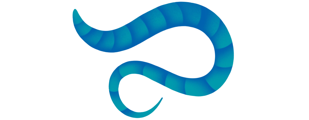 a blue worm illustration
