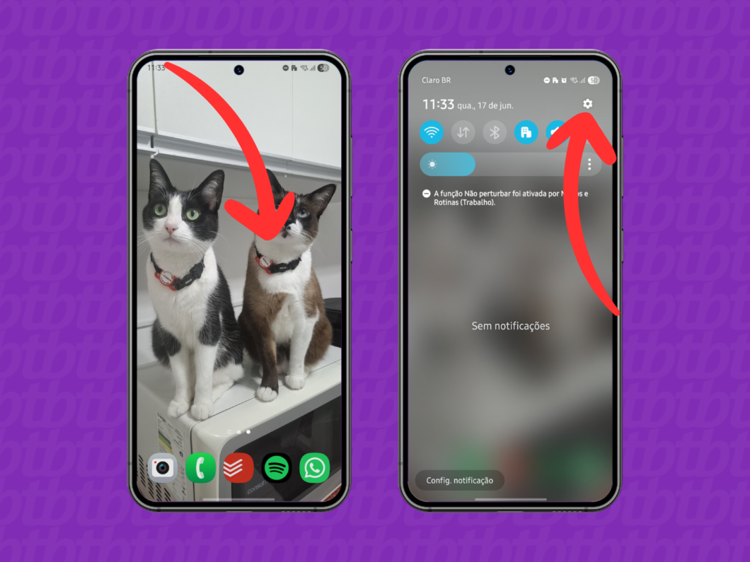Acessando as configurações do celular Samsung