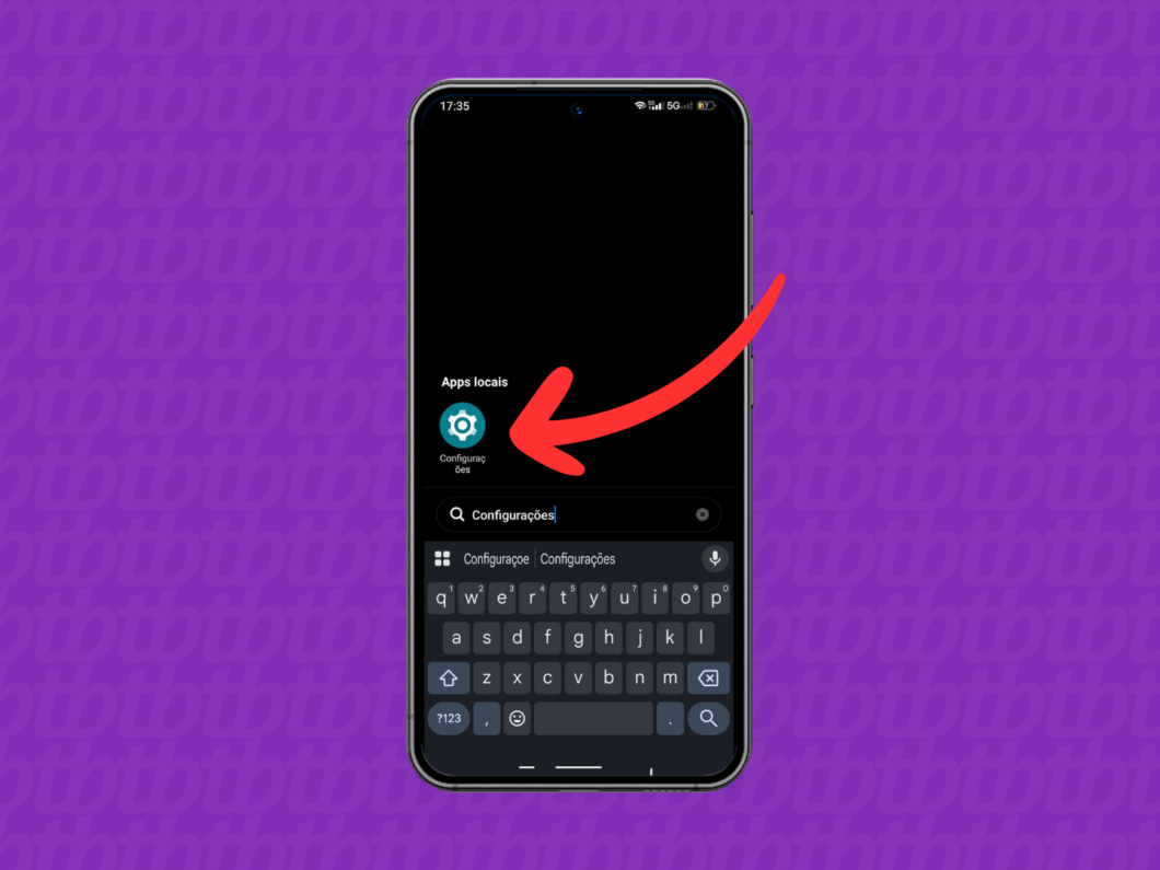 Abrindo o app Configurações no Xiaomi