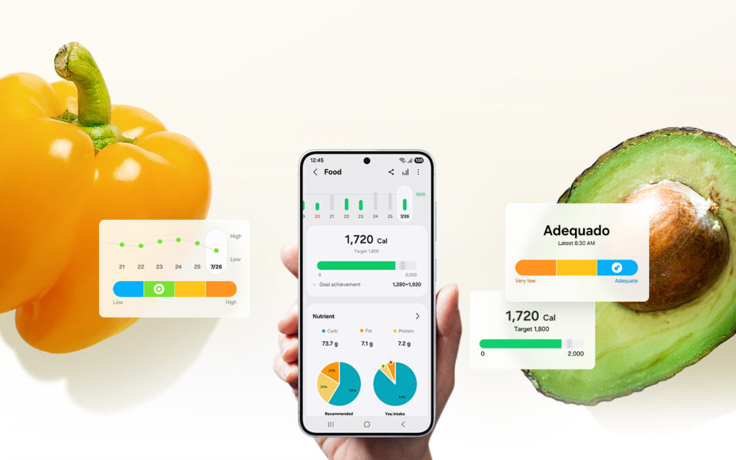 App Samsung Health exibido em celular
