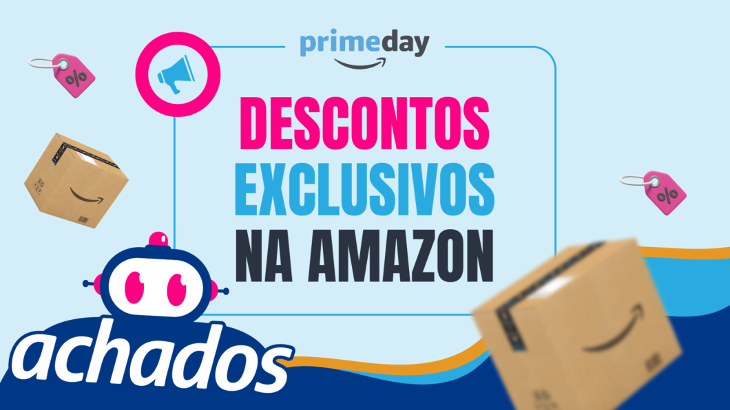 Ilustração do Achados do Tecnoblog para descontos exclusivos durante o Amazon Prime Day 2026