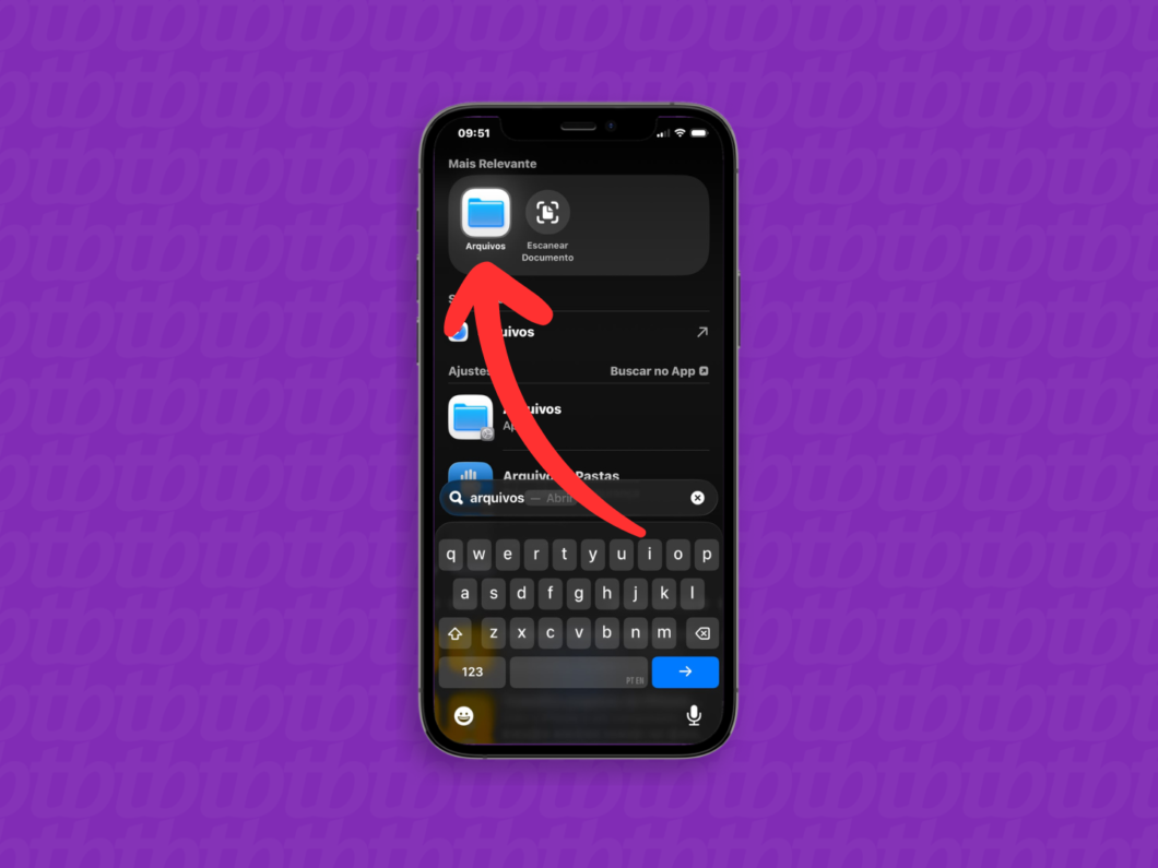 Acessando o app Arquivos no iOS para localizar músicas salvas no telefone