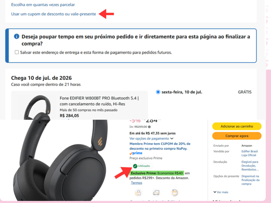 Como resgatar cupons na Amazon